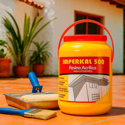 Resina acrílica IMPERKAL 500 para impermeabilizar terrazas, sellar grietas y reforzar morteros y pinturas