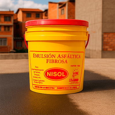 Emulsión asfáltica fibrosa para impermeabilizar techos, muros, terrazas y evitar humedad
